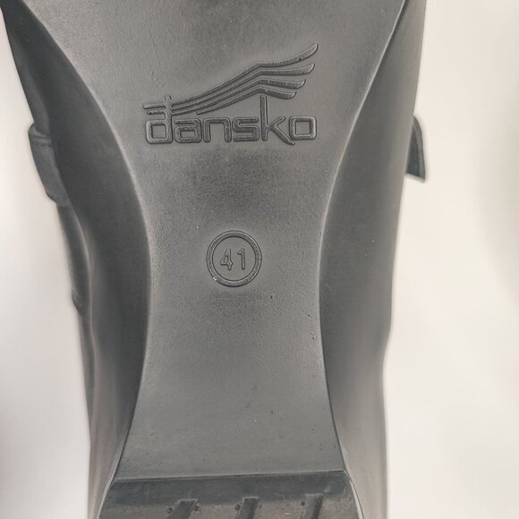 Dansko Women's Jane Black Leather Wedge Clog Size 10.5 - Picture 7 of 9